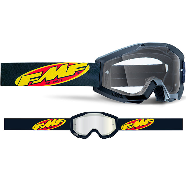 FMF POWERCORE Goggles Black – Clear Lens