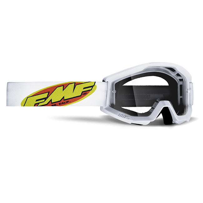 WHITE FMF POWERCORE Goggles – Clear Lens
